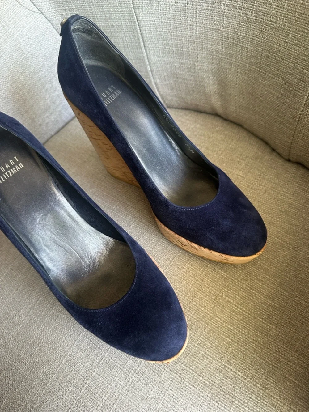 Stuart Weitzman Corkswoon Suede Wedges - Picture 2 of 7